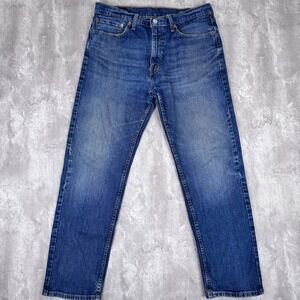 Levis 505 Jeans Mens 36x32 Blue Denim Regular Fit Straight Leg Western Cowboy